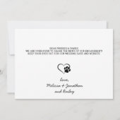 Faire-part Fiançailles Mariage de photo pour animaux de compa (Dos)