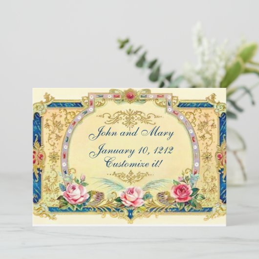 Faire-part Fiançailles Mariage victorien (Debout devant)