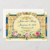 Faire-part Fiançailles Mariage victorien (Devant / Derrière)