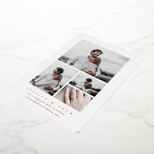 Faire-part Fiançailles minime multi-photo (Rotation)
