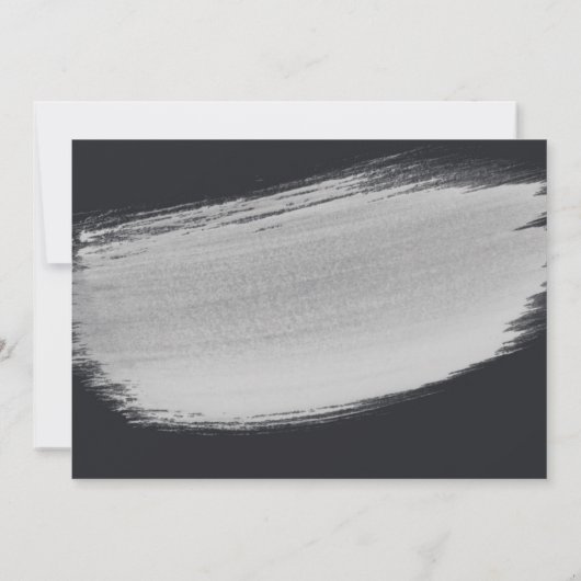 Faire-part Fiançailles noir moderne (Dos)