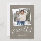 Faire-part Fiançailles photo d'instantané rustique (Devant)