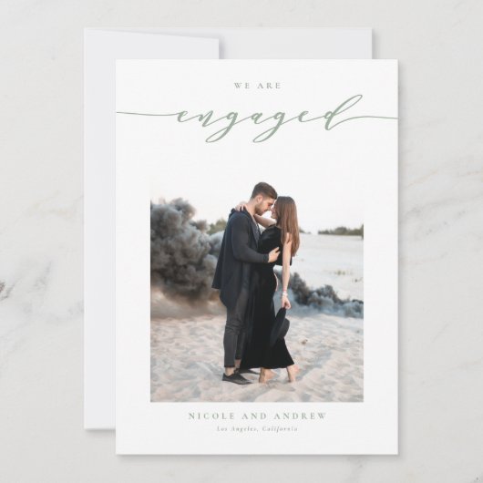 Faire-part Fiançailles photo du script de script de lunettes  (Devant)