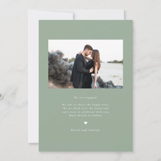 Faire-part Fiançailles photo du script de script de lunettes  (Dos)