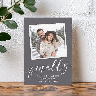 Faire-part Fiançailles photo instantané chic