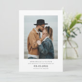 Faire-part Fiançailles photo minimaliste moderne (Debout devant)