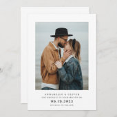 Faire-part Fiançailles photo minimaliste moderne (Devant / Derrière)