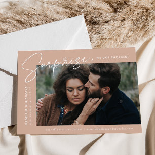 Faire-part Fiançailles photo moderne Blush Surprise