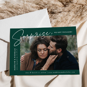 Faire-part Fiançailles photo moderne Green Surprise