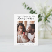 Faire-part Fiançailles photo moderne minimaliste (Debout devant)