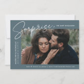 Faire-part Fiançailles photo moderne Slate Blue Surprise (Devant)