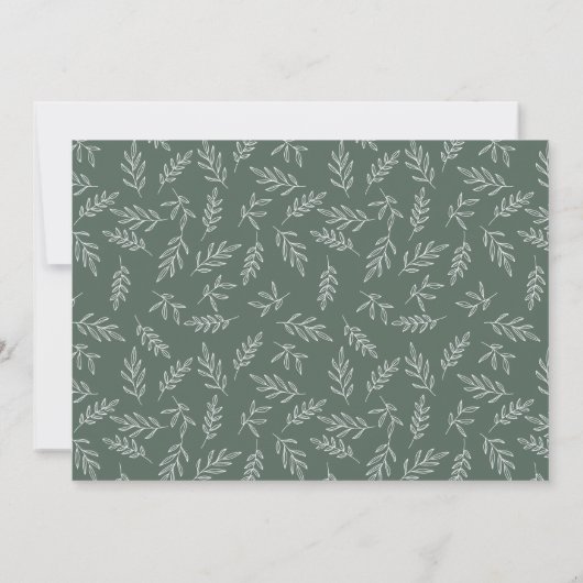 Faire-part Fiançailles photo moderne Surprise Dark Sage Scrip (Dos)