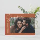Faire-part Fiançailles photo moderne Terracotta Surprise (Debout devant)