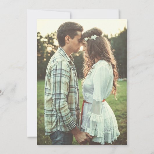 Faire-part Fiançailles photo Sage Green Couple (Dos)