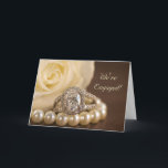Faire-part Fiançailles Rose Oval Diamond Ring<br><div class="desc">Annoncez que vous êtes fiancé pour être marié dans le style lorsque vous customisez l'élégante Faire-part Oval Diamond Ring et White Rose Fiançailles avec votre propre note ou message personnel à l'intérieur. Cette élégante carte pliée de fiançailles personnalisé présente une photo florale d'un anneau fiançailles de diamant ovale, collier de...</div>