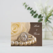 Faire-part Fiançailles Rose Oval Diamond Ring (Debout devant)