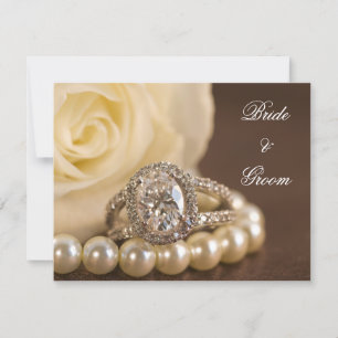 Faire-part Fiançailles Rose Oval Diamond Ring