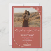 Faire-part Fiançailles simple photos en terre cuite (Devant)