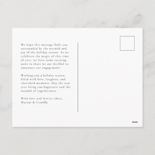 faire-part Fiançailles "Sonnerie dans le Nouvel An (Dos)