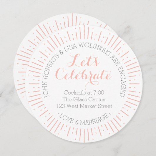 Faire-part Fiançailles Starburst (Devant / Derrière)