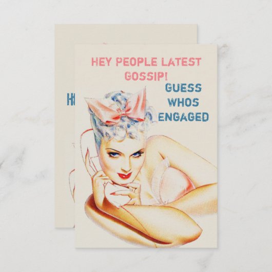 Faire-part fiançailles unique et drôle (Devant / Derrière)