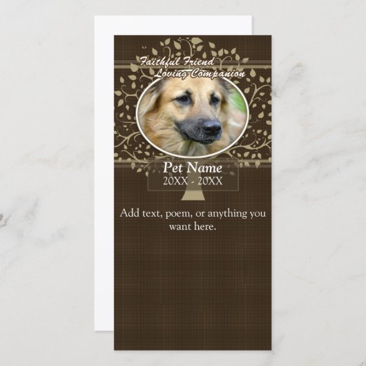 Faire-part Fidèle Ami Personnalisé Animaux Sympathie (Devant / Derrière)