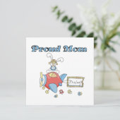 Faire-part Fier Maman Avion C'est un garçon Cadeaux (Debout devant)