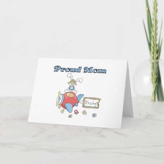 Faire-part Fier Maman-Avion C'est un Garçon t-shirts et cadea (Devant)