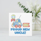 Faire-part Fière nouvelle voiture oncle C'est un garçon cadea (Debout devant)