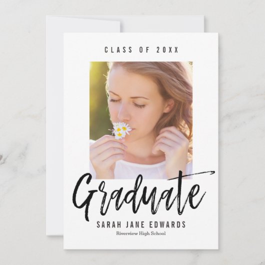 Faire-part Fièrement brossé Annonce photo de remise de diplôm (Devant)