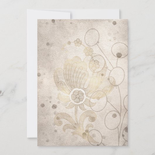 Faire-part Filigree d'or minimaliste vide (Devant)