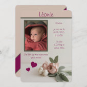 Faire-part Fille (Devant / Derrière)