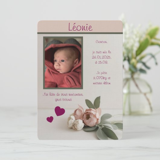 Faire-part Fille (Debout devant)