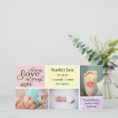 Faire-part Fille 3 Photo Collage-Faire-part de naissance (Debout devant)