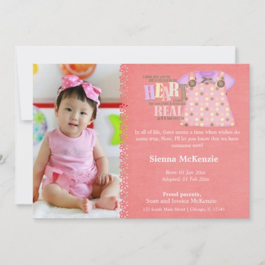 Faire-part fille adoption (Devant)