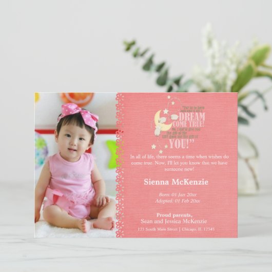 Faire-part fille adoption (Debout devant)