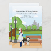 Faire-part Fille au chien Annonce (Devant / Derrière)
