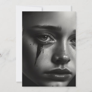 Faire-part Fille aux larmes