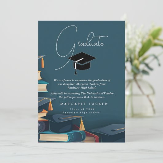 Faire-part Fille de diplôme I Casquette (Debout devant)