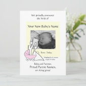 Faire-part Fille de nouveau-né (Debout devant)