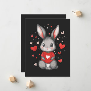 Faire-part Fille du cœur amoureuse de lapin
