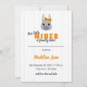 Faire-part Fille Orange Ânesse Verticale Bébé (Devant)