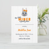 Faire-part Fille Orange Ânesse Verticale Bébé (Debout devant)