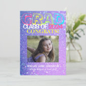 Faire-part Fille parties scintillant 5 photos collège 2022 di (Debout devant)