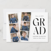 Faire-part Film Moderne 6 Photo Collage Graduation (Devant)