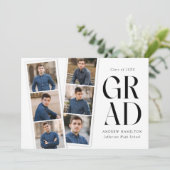 Faire-part Film Moderne 6 Photo Collage Graduation (Debout devant)