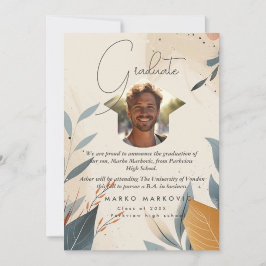 Faire-part Fils de diplôme (Devant)