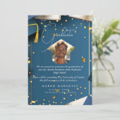 Faire-part Fils de diplôme I bleu (Debout devant)