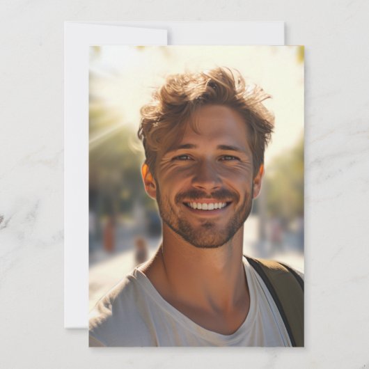 Faire-part Fils de diplôme I bleu (Dos)