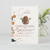 Faire-part Fils de diplôme I Rouge (Debout devant)